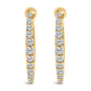 10K White Gold 1/4 Cttw Lab Grown Diamond Heart Shaped Huggy Hoop Earrings