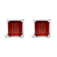 14K White Gold 5x5MM Princess Cut Purple Amethyst Solitaire Stud Earrings