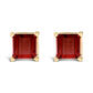 14K White Gold 5x5MM Princess Cut Purple Amethyst Solitaire Stud Earrings