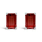 14K White Gold 6x4MM Emerald Shaped Amethyst Solitaire Stud Earrings