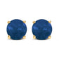 14K White Gold 5X5MM Round Purple Amethyst Solitaire Stud Earrings