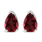 14K White Gold 6x4MM Pear Shaped Purple Amethyst Solitaire Stud Earrings