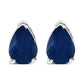 14K White Gold 6x4MM Pear Shaped Purple Amethyst Solitaire Stud Earrings