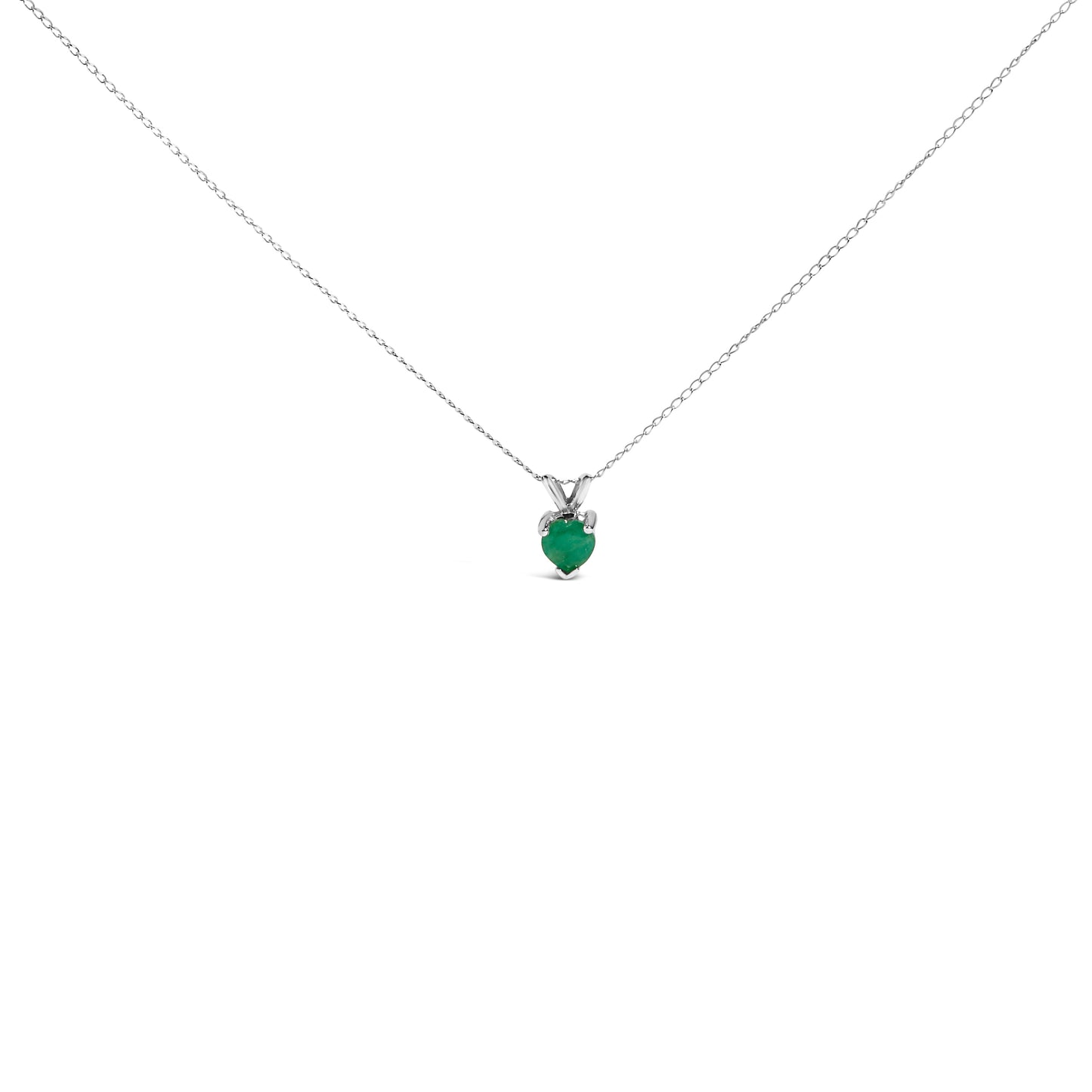 14K वाइट गोल्ड 5X5 MM हार्ट शेप पर्पल एमेथिस्ट सॉलिटेयर पेंडेंट नेकलेस
