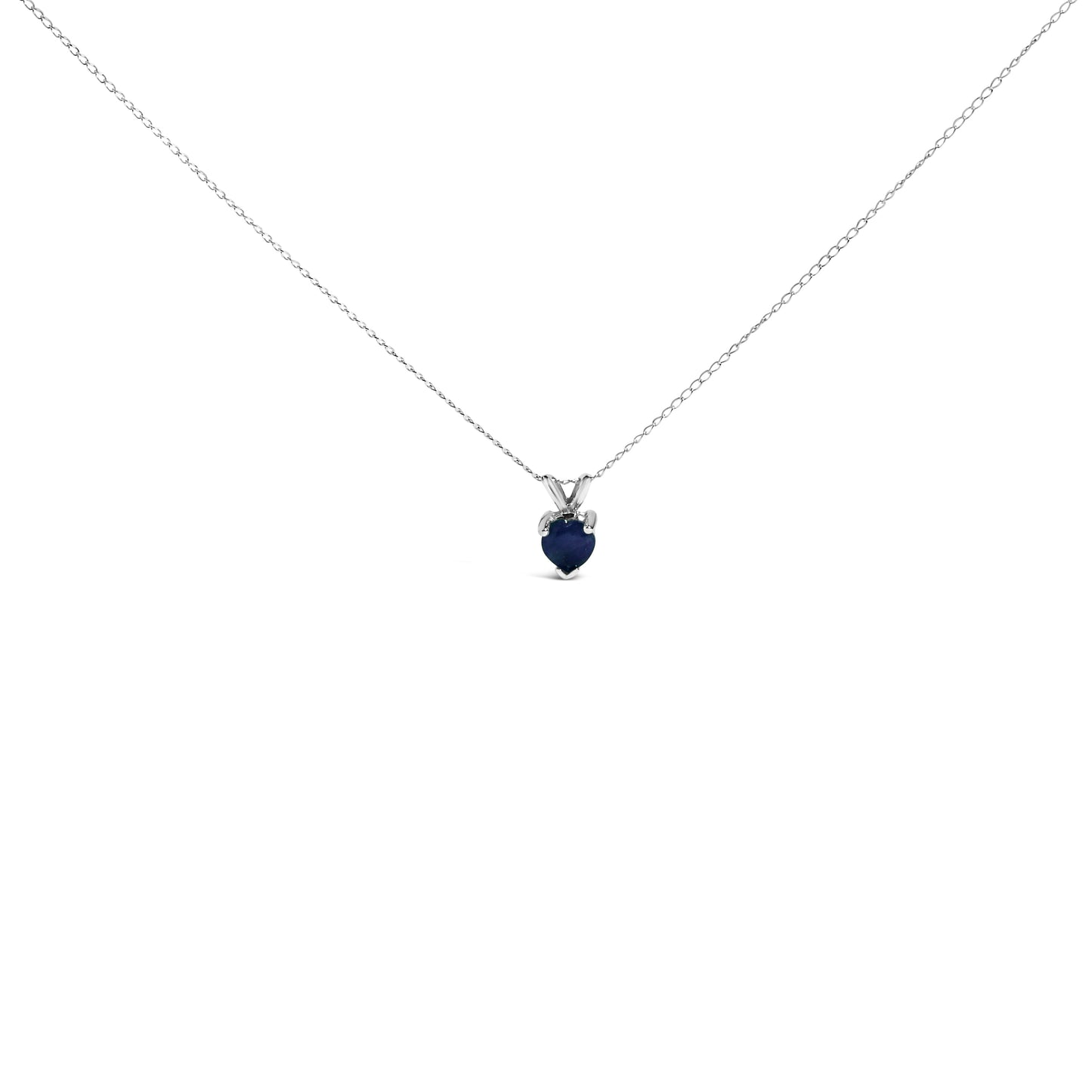 14K वाइट गोल्ड 5X5 MM हार्ट शेप पर्पल एमेथिस्ट सॉलिटेयर पेंडेंट नेकलेस