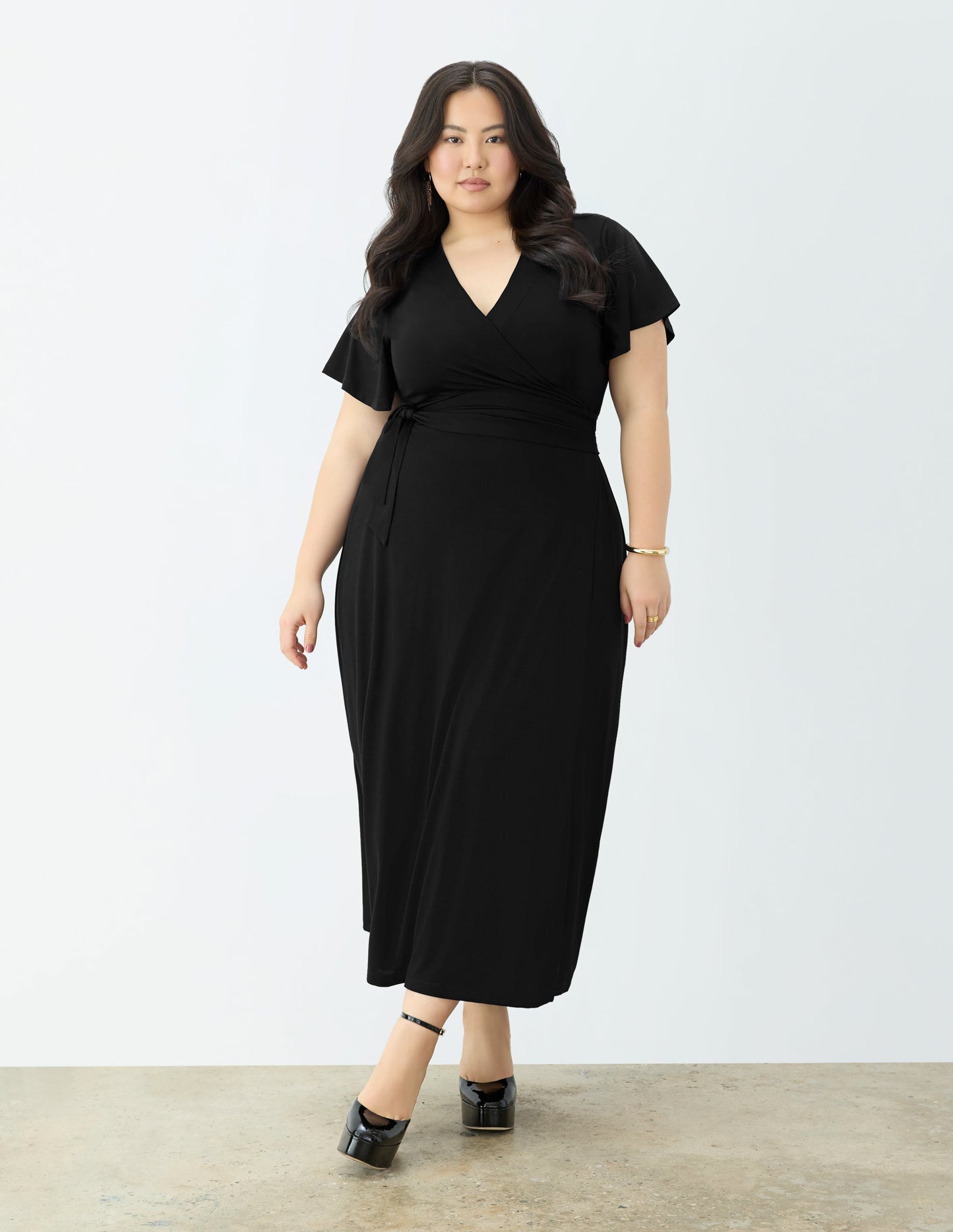 GSTQ Fluid Knit Wrap Dress - Size 2X
