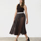 GSTQ Black Sun-Pleated Mesh Skirt - Medium