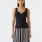 GSTQ Black Strappy Sweater Crop Top - Size L