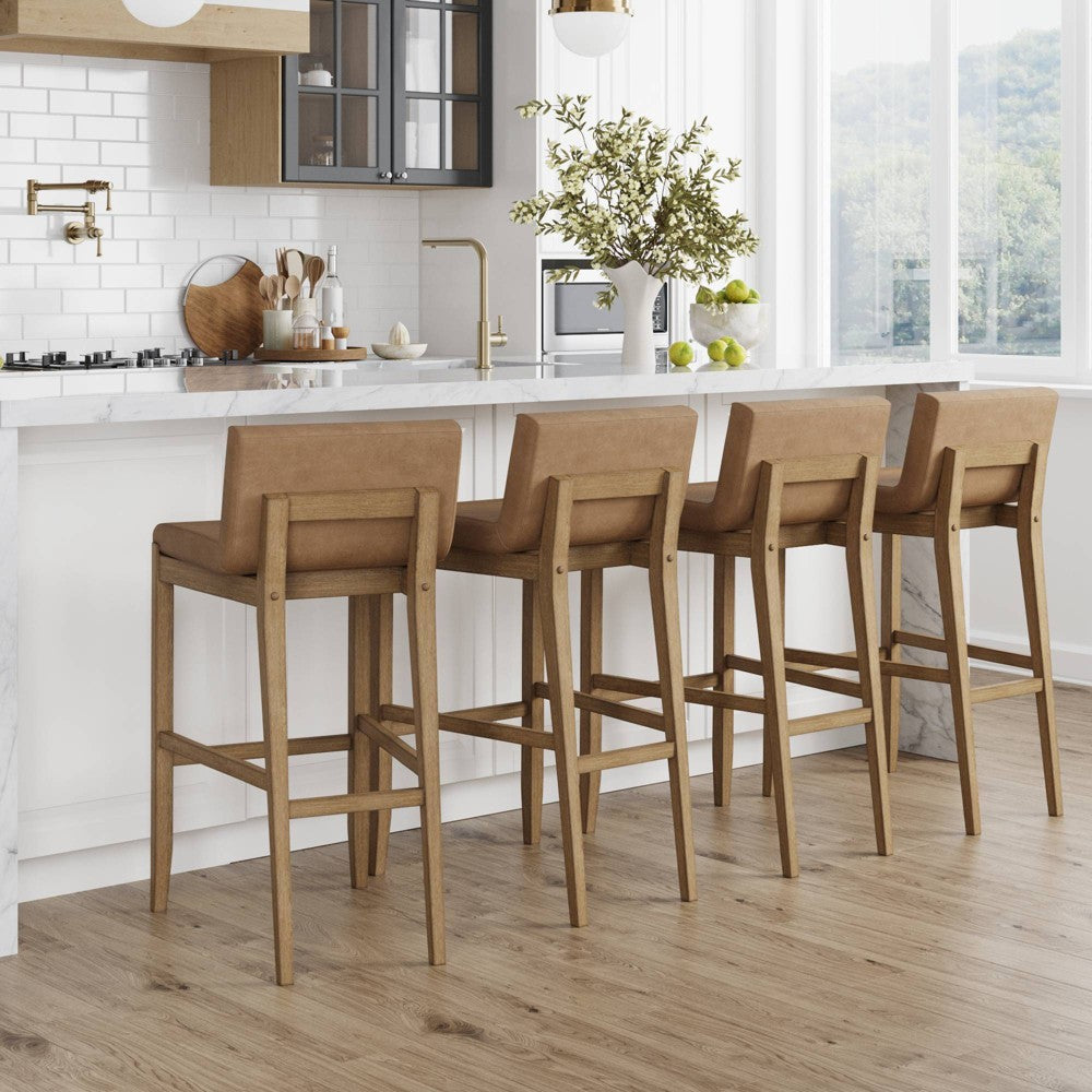 Nathan James Gracie Barstool Set of 4  Light Brown