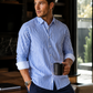 The Go Big Stripe Long Sleeve Tech Shirt - Royal Blue