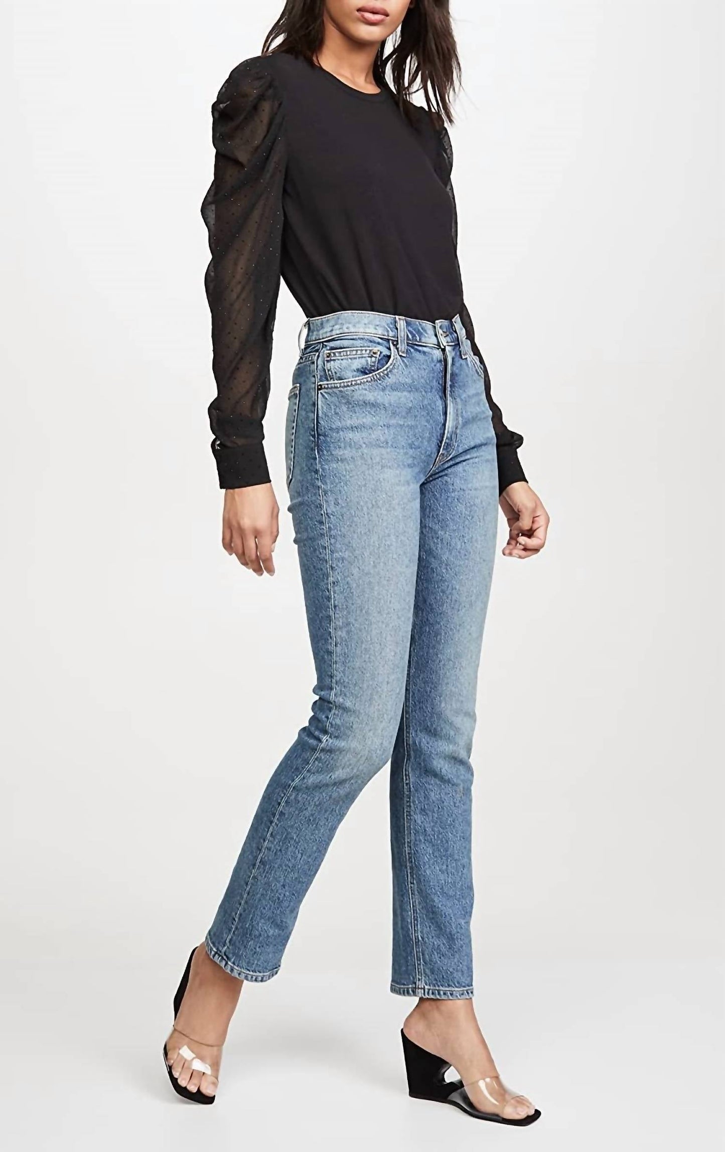 Generation Love - QUINN RHINESTONE PUFF-SLEEVE TOP