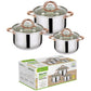 6-Piece Stainless Steel Casserole Set Pots and Lids