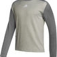 Adidas Men's Team Issue Long Sleeve Crew Shirt Gray Size X-Large