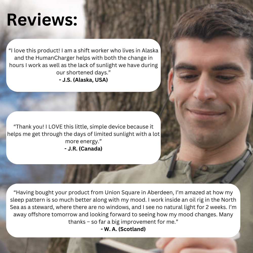 SAD UV-Free Light Headset with Earbuds - Portable for SAD, Energy, Mood, Sleep, and Jet Lag.