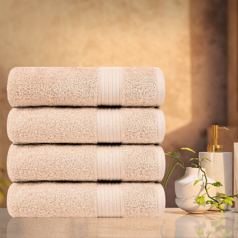 Ample Decor द्वारा बाथरूम के लिए हैंड टॉवेल कॉटन 600 GSM 18X28 इंच 4 पीस