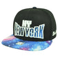 New York City NY NYC Galactic Sublimated Galaxy Flat Bill Snapback Black Hat Cap