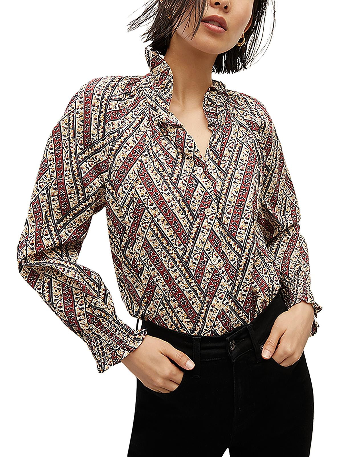Veronica Beard Calisto High Neck Ruffled Top White