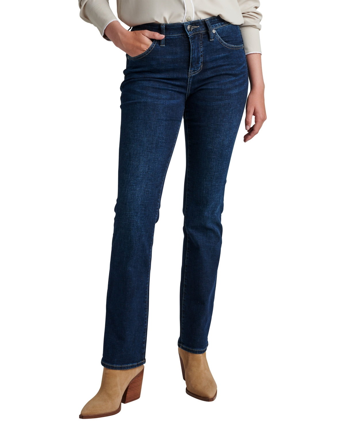 Jag Women's Eloise Comfort Stretch Mid Rise Bootcut Jeans Blue Size 4