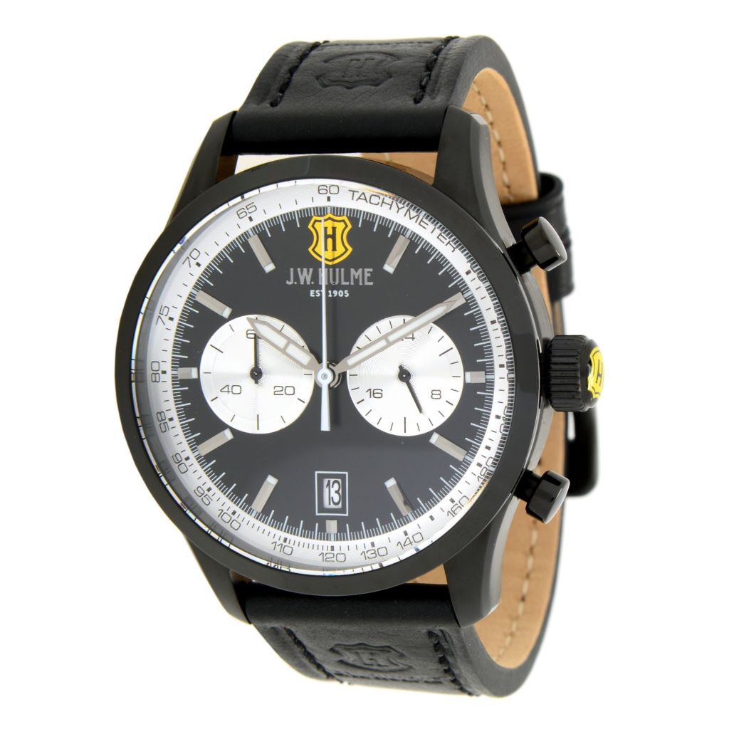 J.W. Hulme 43mm Quartz Multi Function Leather Strap Watch