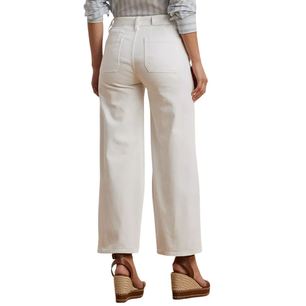 Lauren Ralph Lauren Women's Wide Leg NonStretch Cream Jeans