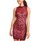 Emerald Sundae Womens Lace Midi Cocktail and Party Dress Red