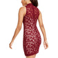 Emerald Sundae Womens Lace Midi Cocktail and Party Dress Red