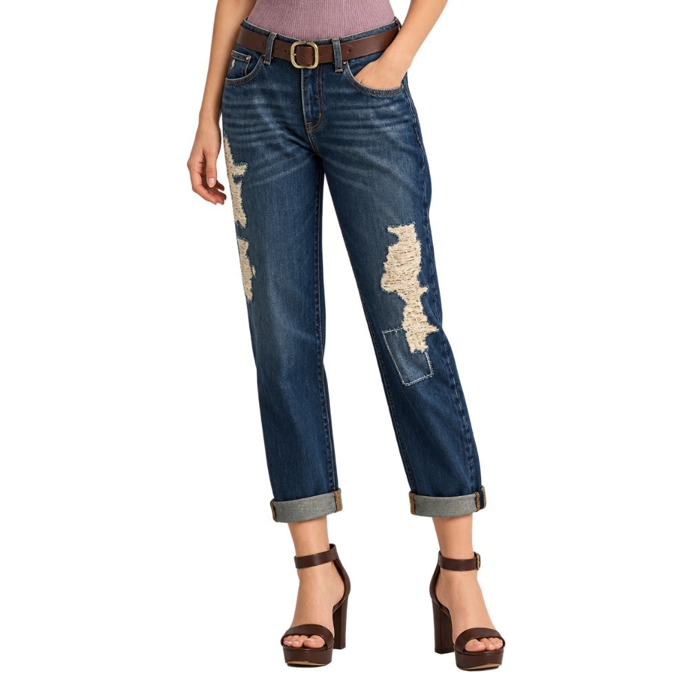 Lauren Ralph Lauren Women's Lace Patchwork Tapered Jeans