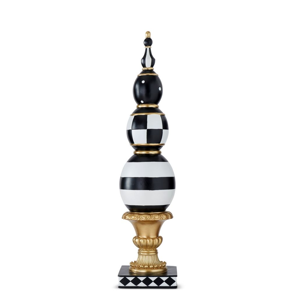 At Home w Jorge Parez Le Cirque 40 Black White  Golden Finial