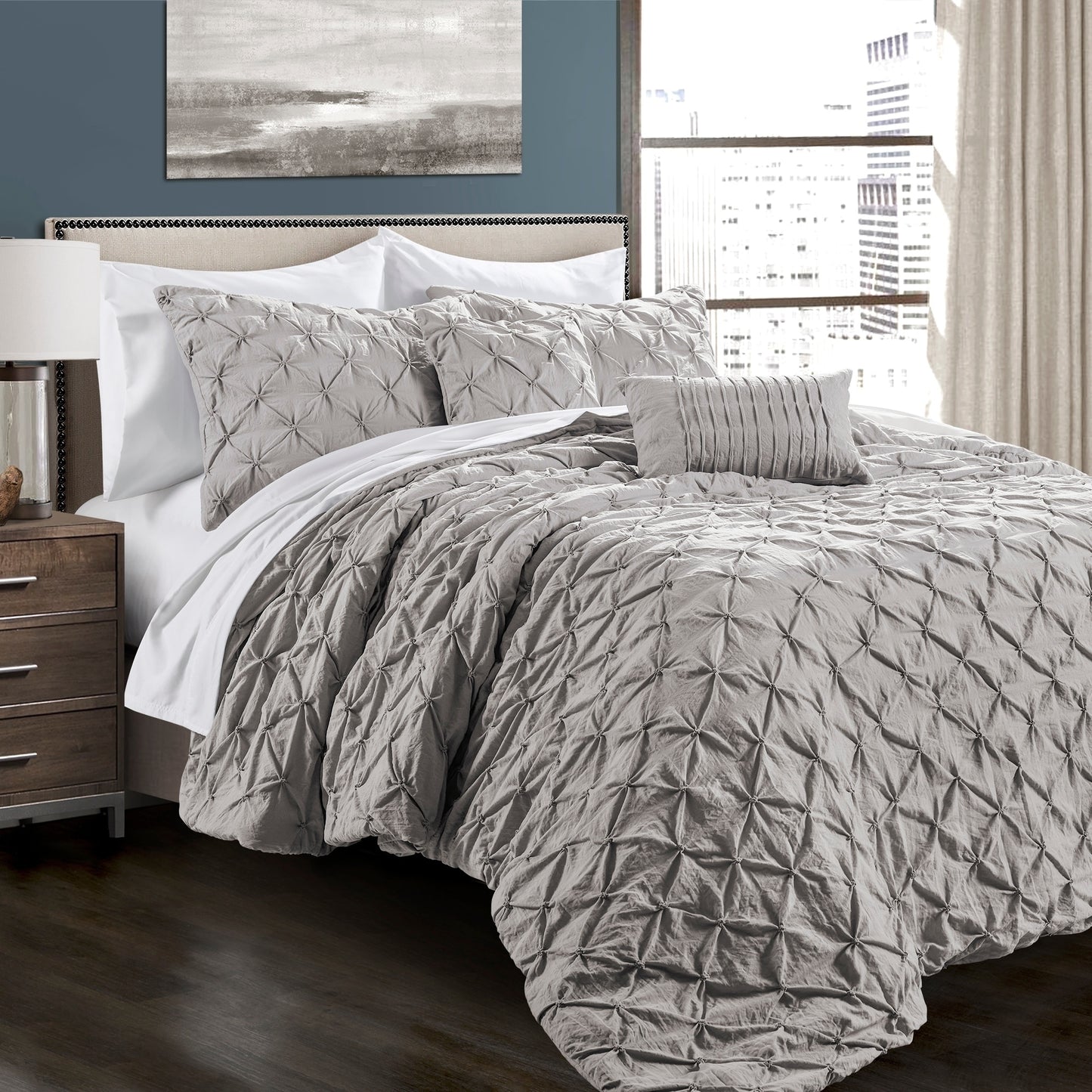 Lush Decor Ravello Pintuck 5-Piece Comforter Set