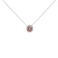 14K White Gold 2 3/8 Cttw Lab Grown Pink Diamond Solitaire with Halo Pendant Necklace - 17" Inches