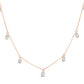 14K Rose Gold 1 3/8 Cttw Oval Lab Grown Diamond Dangle Station Necklace - 17" Inches