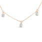 14K Rose Gold 1 3/8 Cttw Oval Lab Grown Diamond Dangle Station Necklace - 17" Inches