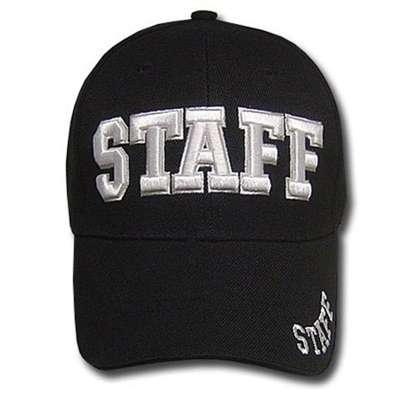 BLACK STAFF LAW ENFORCEMENT BASEBALL CAP HAT ADJ NEW
