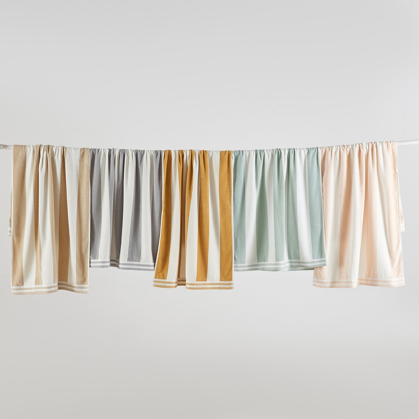 Cotton Velour Cabana Stripe Beach Towel