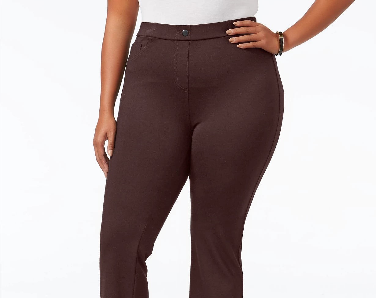 Style & Co Women's Petite Plus Size Bootcut Pants  Brown Size Petite Small