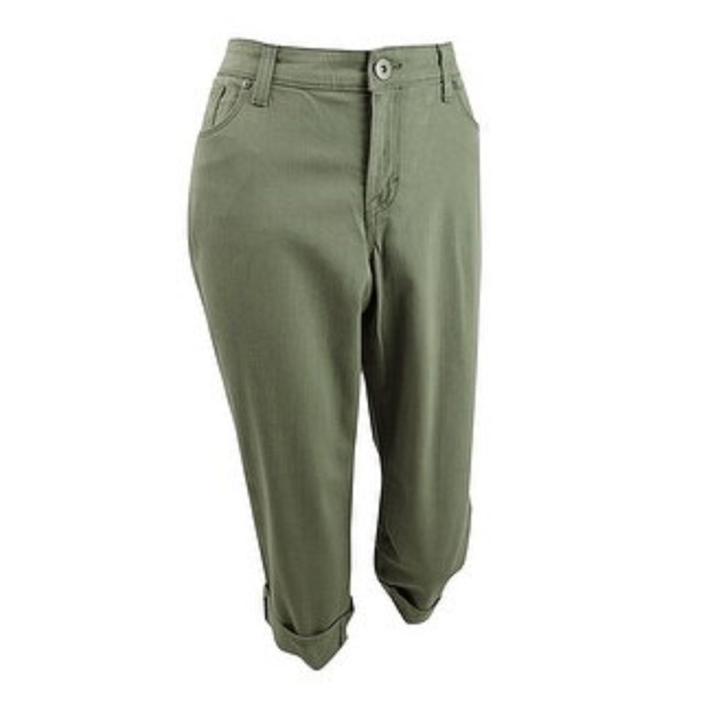 Style & Co Women's Petite Curvy-Fit Capri Jeans Green Size 2 P