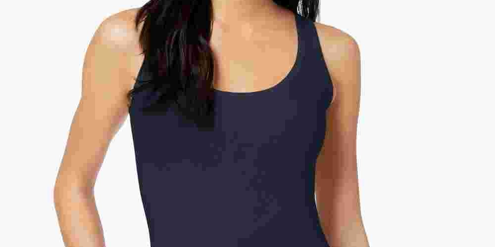 Maison Jules Women's Fitted Tank Top Blue Size Medium