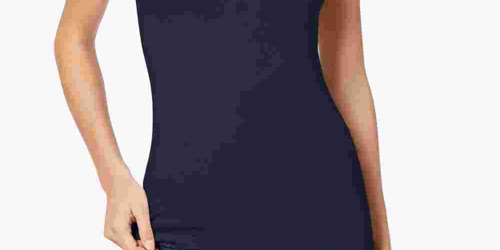 Maison Jules Women's Fitted Tank Top Blue Size Medium