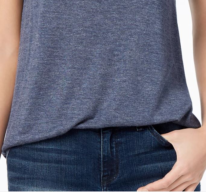 Maison Jules Women's Scoop Neck T-Shirt Blue Size Medium