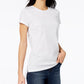 Maison Jules Women's High Low T-Shirt  White Size Medium