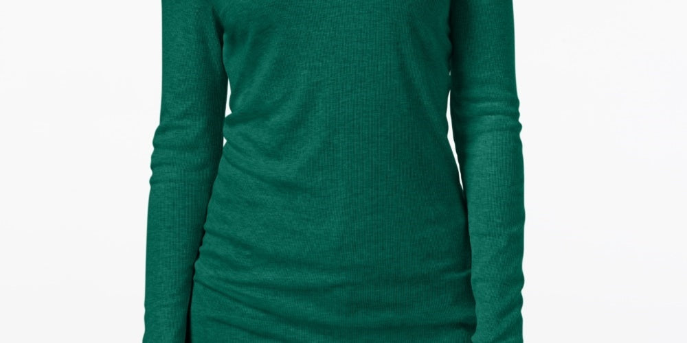 INC International Concepts Women's Ribbed-Knit Turtleneck Green Size XX-Large