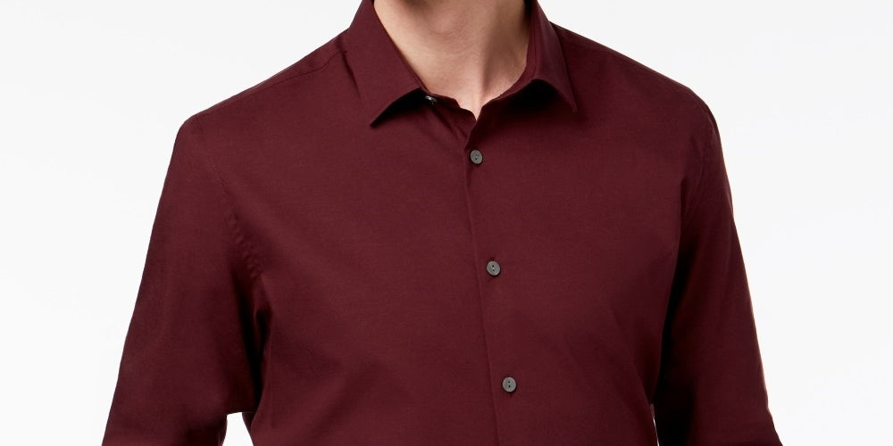 Alfani Men’s Stretch Modern Solid Shirt Red Size XX-Large