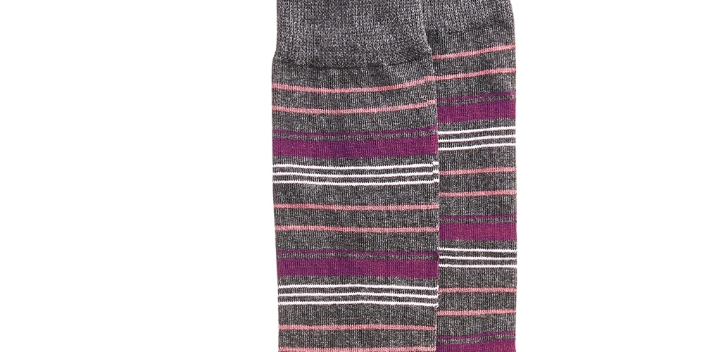 Alfani Men's Variegated Stripe Dress Socks  Dark Purple Size Regular