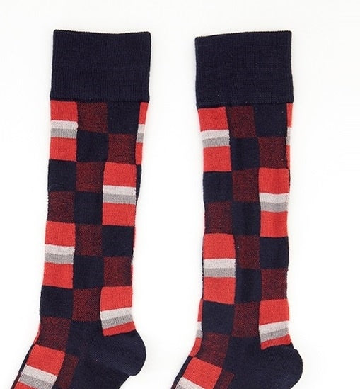 Alfani Men's Checkered Crew Dress Socks Red Size Regular