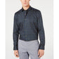 Bar III Men's Slim-Fit Stretch Easy-Care Watercolor Floral Dress Shirt Dark Blue Size 17.5x36-37