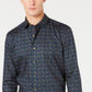 Bar III Men's Slim-Fit Stretch Easy-Care Watercolor Floral Dress Shirt Dark Blue Size 17.5x36-37