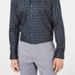 Bar III Men's Slim-Fit Stretch Easy-Care Watercolor Floral Dress Shirt Dark Blue Size 17.5x36-37