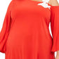 Alfani Women's One Shoulder Applique Tunic Medium Red Size 1X