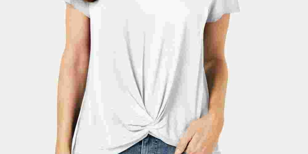 Style & Co Women's Twist Front Top White Size X-Large