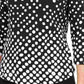 Charter Club Women's Petite Pima Cotton Button-Shoulder Print Top Black Size Petite